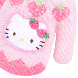 Hello Kitty 凯蒂猫 KT01B17014 女童挂脖手套 粉色