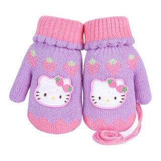 Hello Kitty 凯蒂猫 KT01B17014 女童挂脖手套 紫色