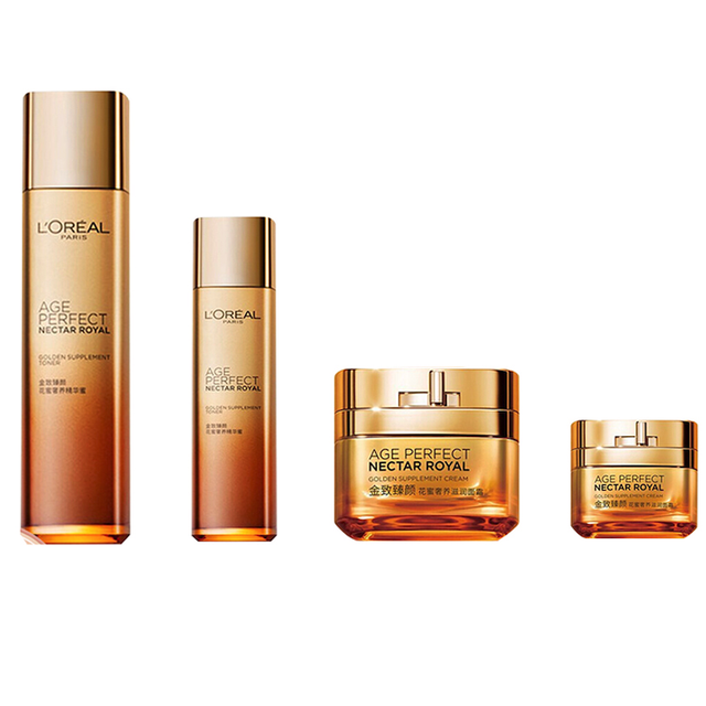 L'OREAL PARIS 巴黎欧莱雅金致臻颜花蜜奢养护肤套装(精华蜜130ml+65ml+