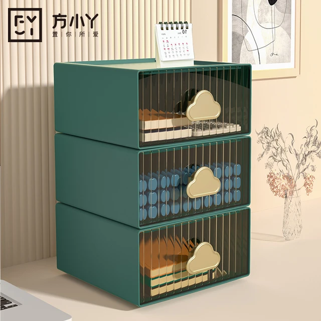 桌面收纳盒抽屉式办公室钥匙化妆品置物架工位神器宿舍好物ins风