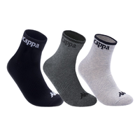 Kappa 卡帕 男士中筒袜套装 KP8W14 3双装(黑色+炭黑+浅灰)