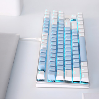 Dareu 达尔优 EK815 87键 有线机械键盘 蓝白 国产地中海红轴 单光+鼠标垫
