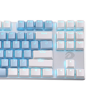 Dareu 达尔优 EK815 87键 有线机械键盘 蓝白 国产地中海茶轴 单光+鼠标垫
