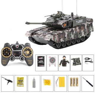 立成丰 冠今中国99式超大号合金遥控坦克车可发弹2.4G儿童男孩充电履带式坦克玩具汽车军事模型