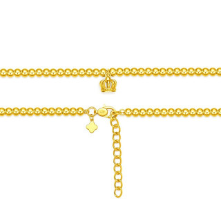 CHOW TAI FOOK 周大福 F220018 圆珠皇冠足金手链 18.75cm 13.96g