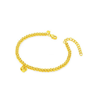CHOW TAI FOOK 周大福 F220018 圆珠皇冠足金手链 18.75cm 13.96g
