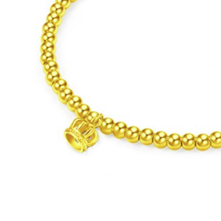 CHOW TAI FOOK 周大福 F220018 圆珠皇冠足金手链 18.75cm 13.96g
