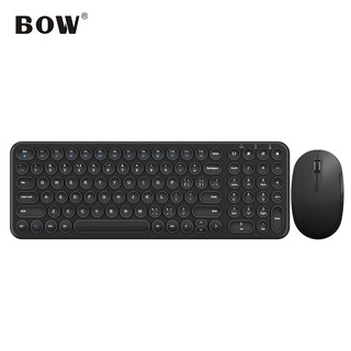 B.O.W 航世 BOW）HW098SDL-2 无线键盘鼠标套装 充电键鼠套装 超薄便携 笔记本台式电脑办公键盘鼠标 黑色