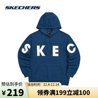 SKECHERS 斯凯奇 Skechers斯凯奇缤纷系列2021秋冬新款男潮流宽松加绒连帽套头卫衣