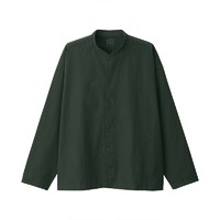 MUJI 無印良品 男女款长袖衬衫 ACA18A1A 深绿色 S-M