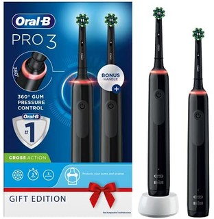 Oral-B 欧乐-B 欧乐B Pro 3 - 3900 - 2 件套电动牙刷,黑色
