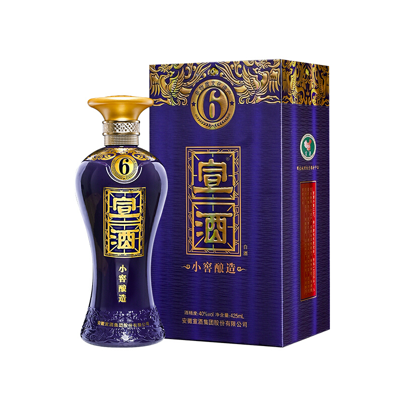 宣酒 6 小窖酿造 40%vol 浓香型白酒 425ml 单瓶装