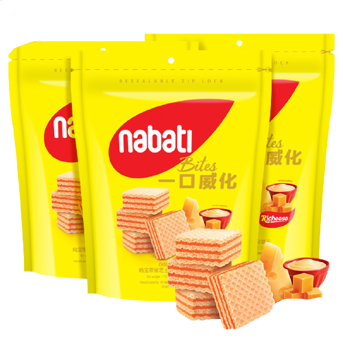nabati 纳宝帝 一口威化 威化饼干 芝士奶酪味 115g*3袋