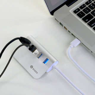 Biaze 毕亚兹 HUB12 USB3.0集线器 一分四 0.3m 白色