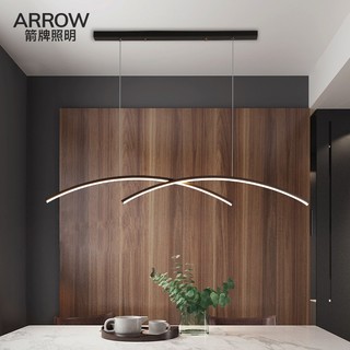 ARROW 箭牌卫浴 箭牌照明 轻奢餐厅吊灯简约现代长条客厅灯创意个性北欧饭厅吧台设计师灯具 C款黑色-白光