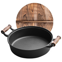 EDGING 典匠 深煎锅(32cm、不粘、无涂层、铸铁、木盖)