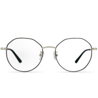 EYEPLAY 目戲 1051 黑银色不锈钢眼镜框+1.67折射率 防蓝光镜片