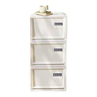 IRIS 爱丽思 BC-500D 抽屉式收纳箱 59L*3个 白色