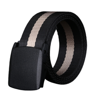 TommDanny 汤姆丹尼 男女款帆布自动扣腰带 601668_MGrph 窄款 黑灰 131