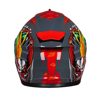 GXT FA601 摩托车头盔 全盔 哑黑/红皇冠 L码