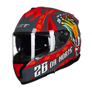 GXT FA601 摩托车头盔 全盔 哑黑/红皇冠 L码