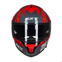 GXT FA601 摩托车头盔 全盔 亮黑灰/红皇冠 XXXL码