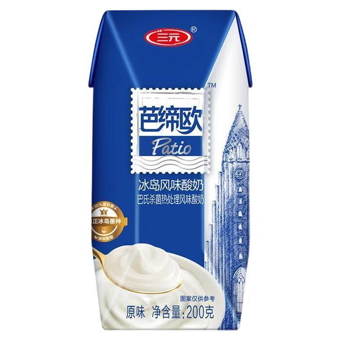 sanyuan 三元 芭缔欧 冰岛风味酸奶 原味 200g*20盒 礼盒装