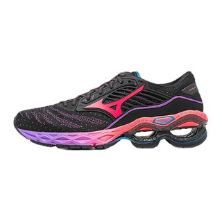 Mizuno 美津浓 Wave Creation 22 中性跑鞋 J1GC210163 黑/粉/橙 39