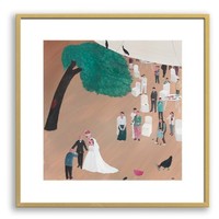 买买艺术 韩修智 艺术版画《婚宴系列之一》50x50cm 版画纸 原木框