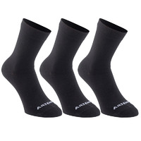 DECATHLON 迪卡侬 袜子运动袜高帮棉袜透气保暖男女长袜 四季款-黑色