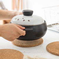 摩登主妇日式圆形软木防滑锅垫家用隔热垫防烫盘垫杯垫 软木垫(6个装)
