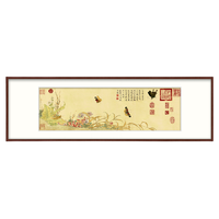 ZEN'S BAMBOO 橙舍 赵昌《写生蛱蝶图》120x40cm 宣纸 红褐色实木框