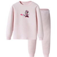 Disney 迪士尼 28820D1 女童圆领长袖内衣内衣套装 浅粉红 110cm
