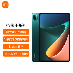 MI 小米 平板5 2021款11英寸2.5K高清屏 120Hz 骁龙860 33W快充 杜比影音娱乐办公平板电脑6G 256GB 绿色