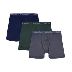 Calvin Klein 卡尔文·克莱 男士平角内裤三条装新款舒适高腰四角短裤NP2291O