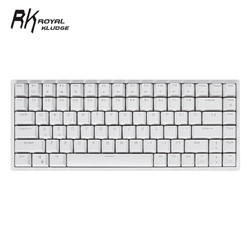 ROYAL KLUDGE RK84（857）机械键盘 有线 蓝牙 无线2.4G三模办公键盘 全键热插拔 笔记本 电脑 平板键盘 白色背光 白色青轴