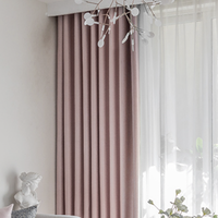 JINCHAN 金蝉 免打孔隔断窗帘 西瓜粉 0.9*1.8m-1.1*1.8m 单开款
