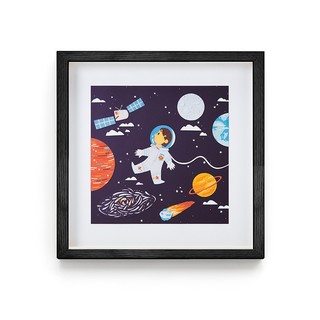 dprints Laura Sayers《Far Above the Moon星际漫步》33.6x33.6cm 2020 意大利玛格奈尼纸 黑色木框