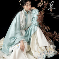 桔屿 原创汉服女明制斜襟立领长袄比甲中国风马面裙春秋季
