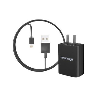 Newsmy 纽曼 LC203 手机充电器 USB-A 10.5W+Lightning 2.1A 数据线 2m 黑色