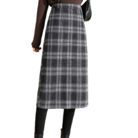 TERRE BLEUE 女士A字半身包臀裙 D21AT1-1889HUI 灰色 XL