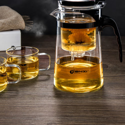 TiaNXI 天喜 玻璃茶壶耐热过滤茶具按压式内胆飘逸杯泡茶壶茶水分离500ml