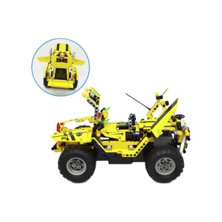 双鹰（DOUBLE E）大黄蜂拼装积木遥控车 拼插模型汽车变形车 儿童玩具车C51003