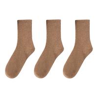 星美郎 女士长筒袜套装 3双装 浅咖 35-40码