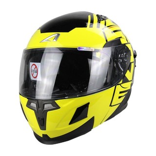 ASTONE HELMETS RT-1000 摩托车头盔 揭面盔 AB9素黑黄 XL码