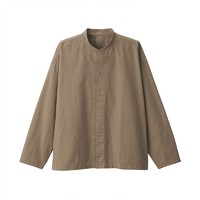 MUJI 無印良品 男女款长袖衬衫 ACA18A1A 深咖啡色 S-M