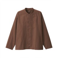 MUJI 無印良品 男女款长袖衬衫 ACA18A1A 砖红色 S-M