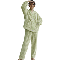 Hodo Men 红豆男装 女士珊瑚绒睡衣套装 AJ662 奶果绿 170/92