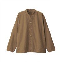 MUJI 無印良品 男女款长袖衬衫 ACA18A1A 棕色 S-M