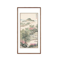 弘舍 贝聿玿《春风杨柳万千条》55x110cm 1967 宣纸 胡桃色实木框